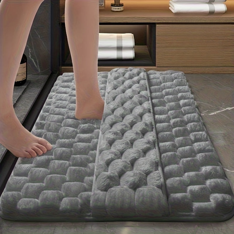 Tapis de salle de bain épais, relief matelassé, dos PVC