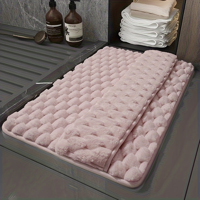 Tapis de salle de bain épais, relief matelassé, dos PVC