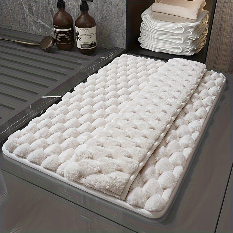 Tapis de salle de bain épais, relief matelassé, dos PVC