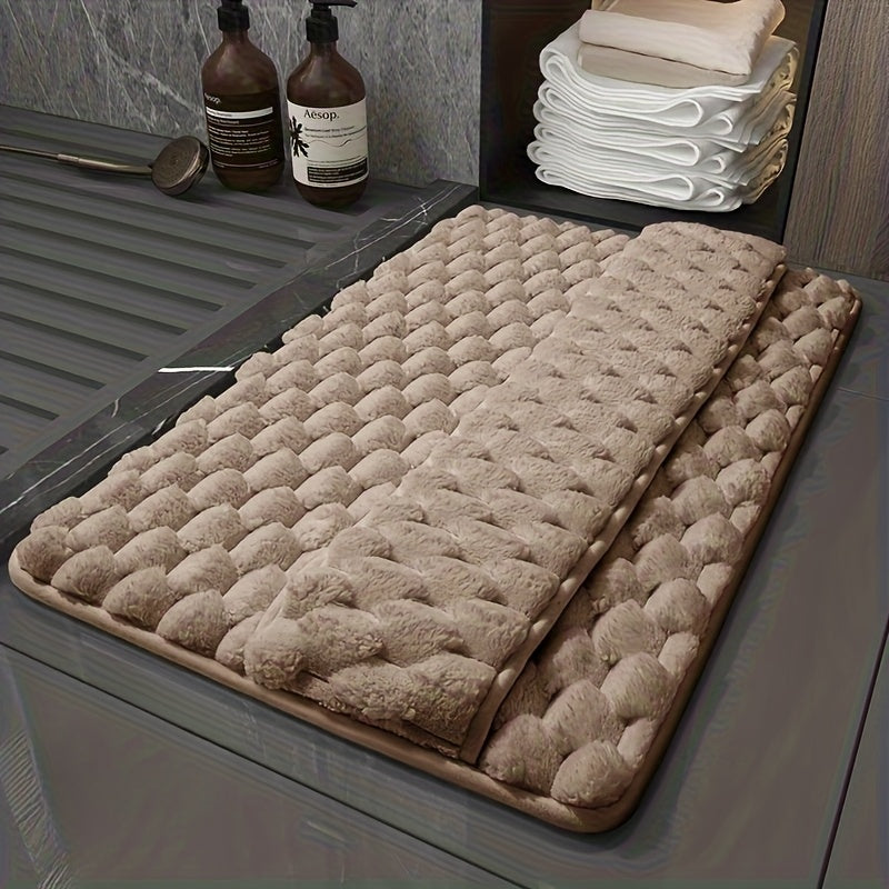 Tapis de salle de bain épais, relief matelassé, dos PVC