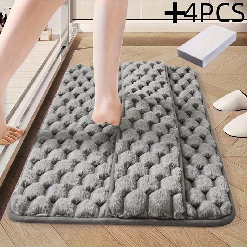 【Tapis de bain avec dos - gris】+ 4 éponges de nettoyage