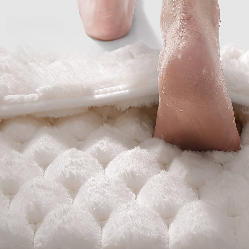 Tapis de salle de bain épais, relief matelassé, dos PVC