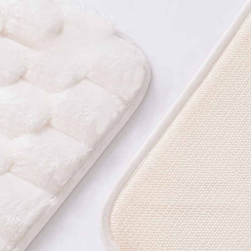 Tapis de salle de bain épais, relief matelassé, dos PVC
