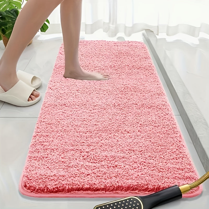 Tapis de salle de bain flanelle unie, 4 teintes