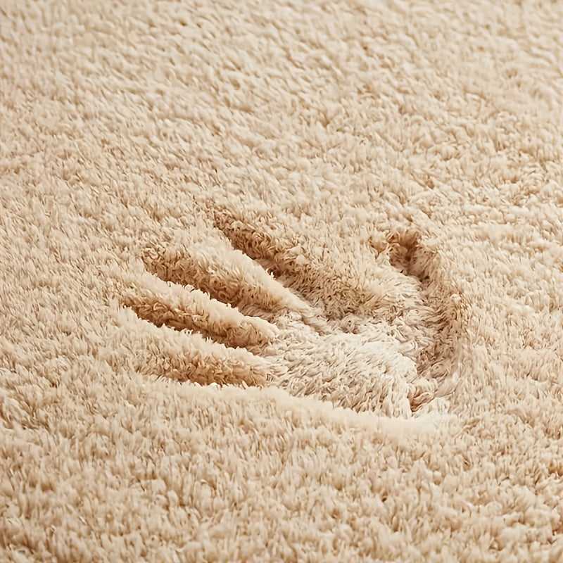 Tapis de salle de bain flanelle unie, 4 teintes
