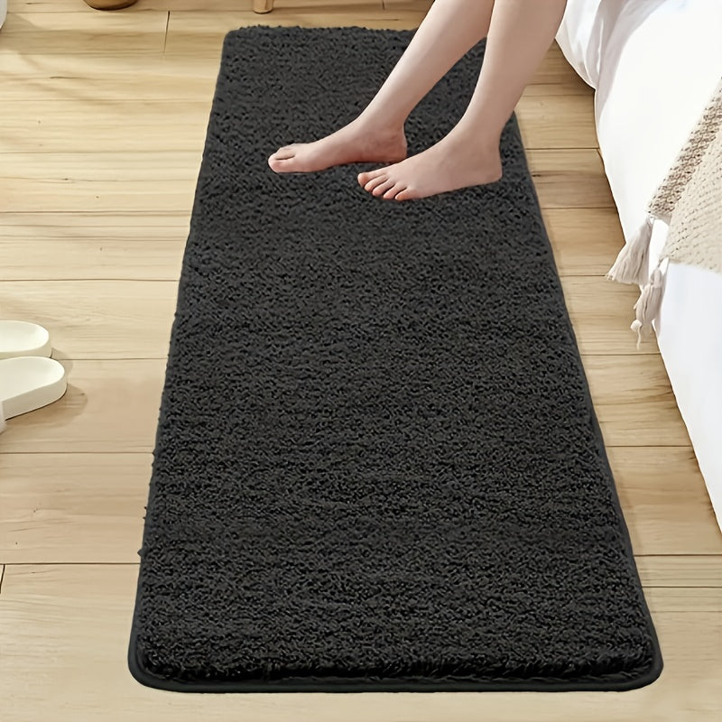 Tapis de salle de bain flanelle unie, 4 teintes