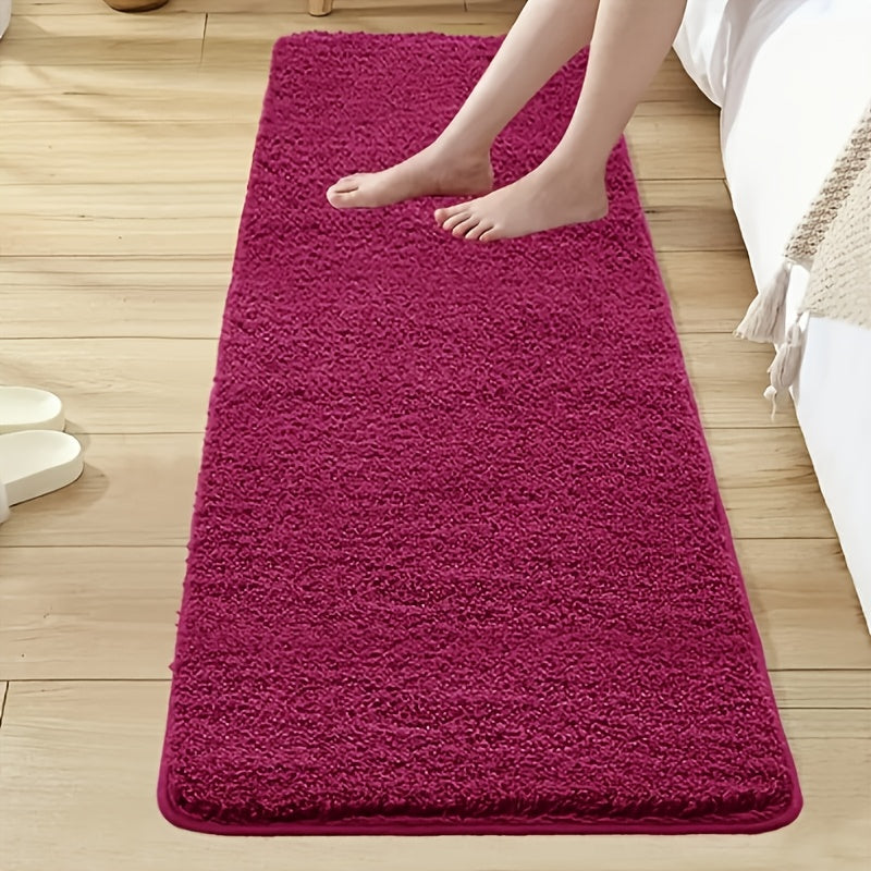 Tapis de salle de bain flanelle unie, 4 teintes