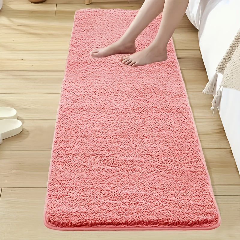 Tapis de salle de bain flanelle unie, 4 teintes