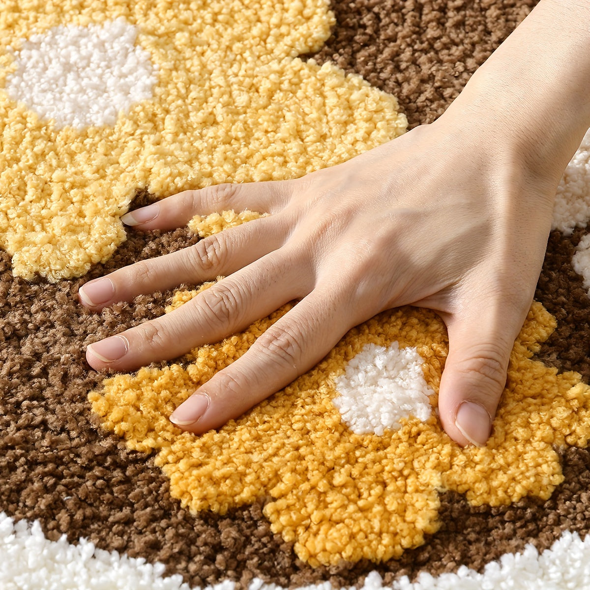 Tapis de salle de bain fleuri, d'épaisseur