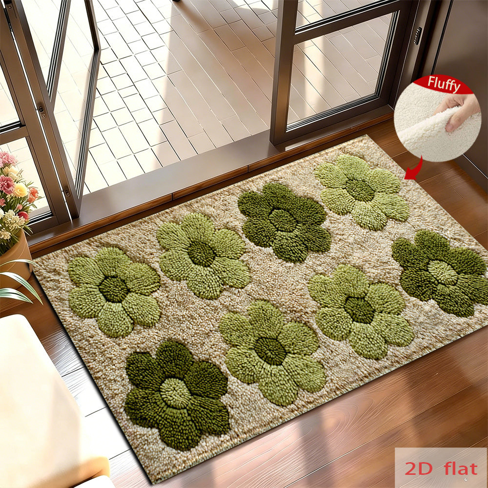 Tapis de salle de bain à fleurs rétro, cinq formats