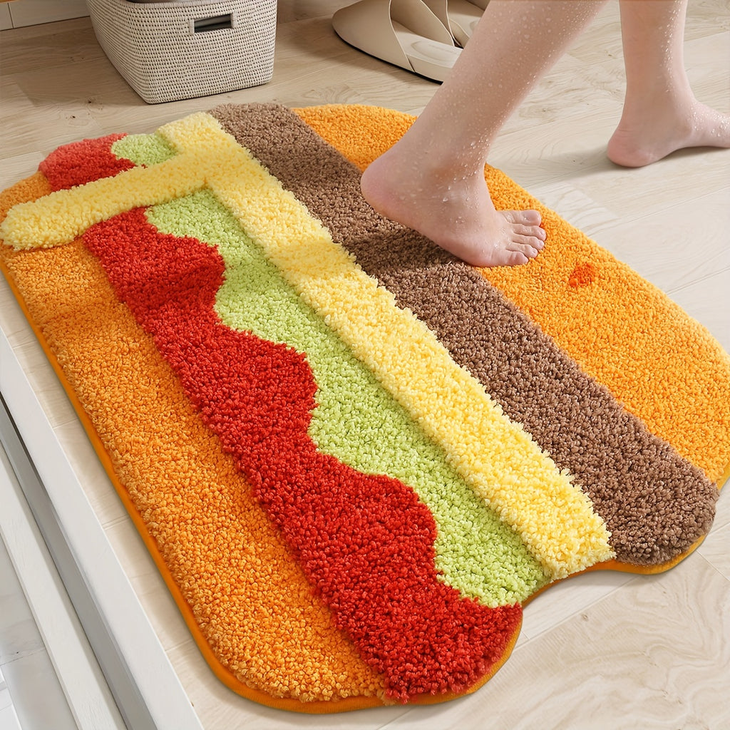 Tapis de salle de bain en forme de hamburger découpé
