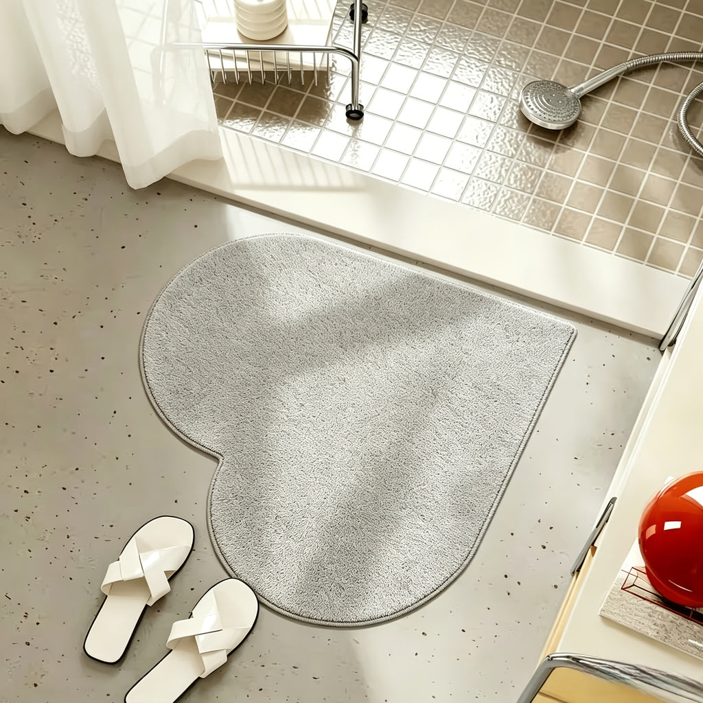 Tapis de Bain en Forme de Cœur - Gris Clair / 60*60 cm