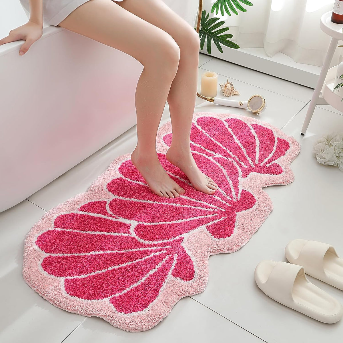 Tapis de salle de bain forme coquillage