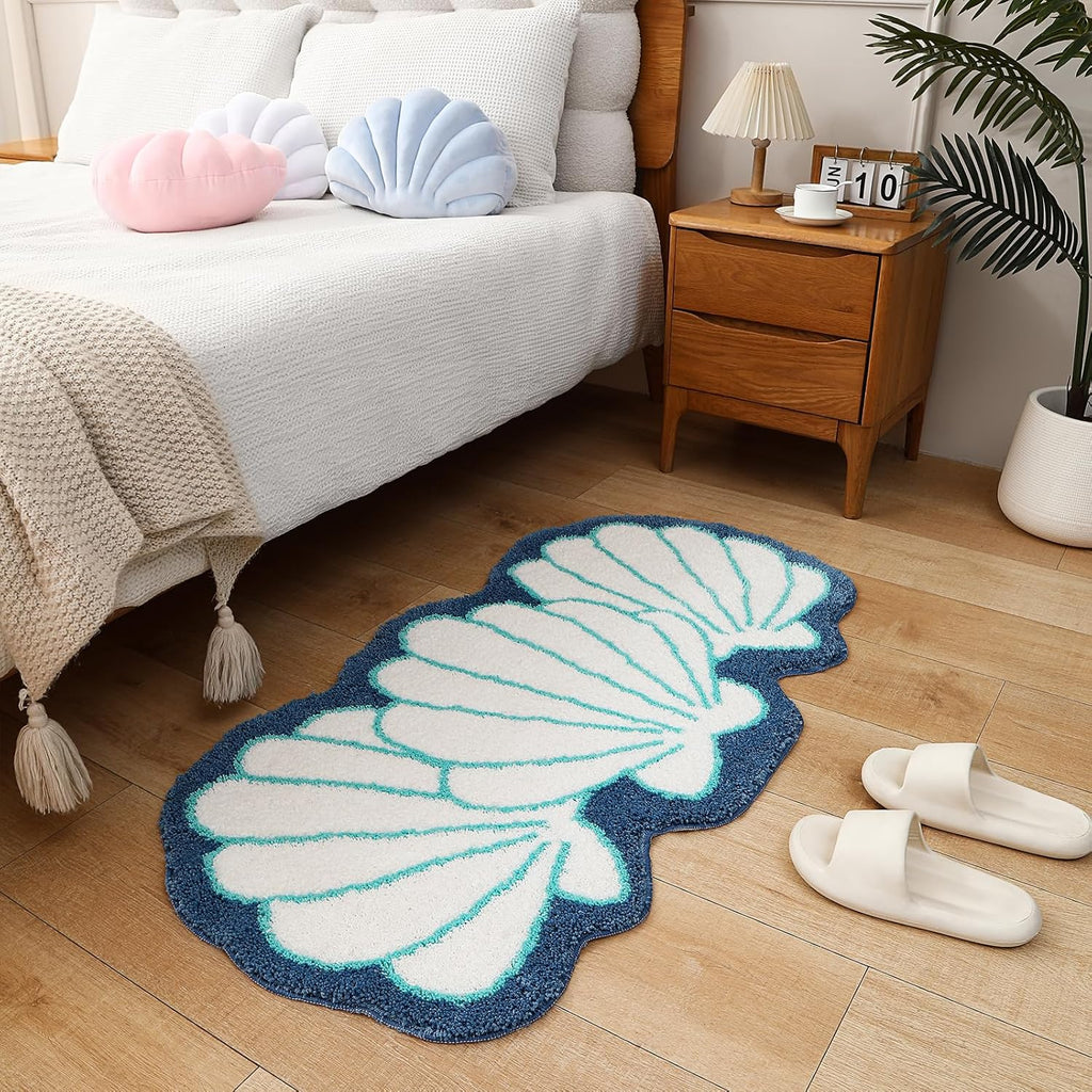 Tapis de salle de bain forme coquillage
