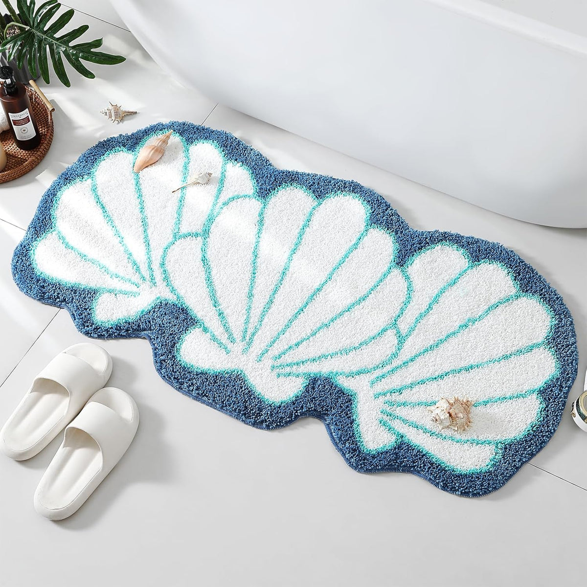 Tapis de salle de bain forme coquillage