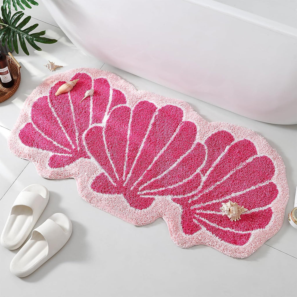 Tapis de salle de bain forme coquillage