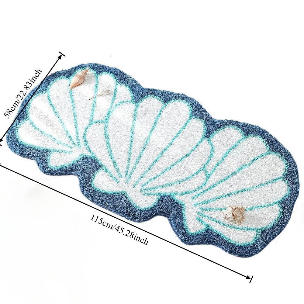 Tapis de salle de bain forme coquillage
