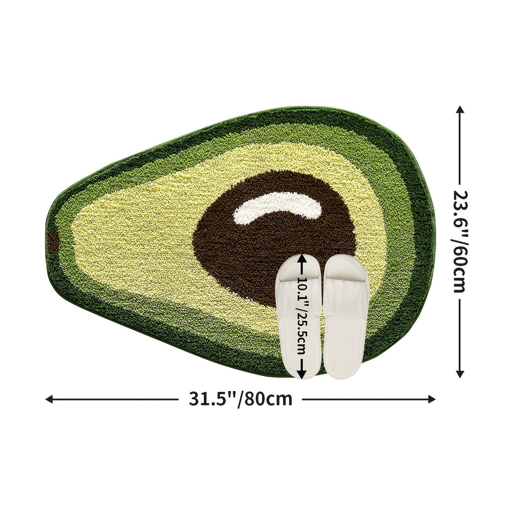 Tapis de salle de bain moelleux découpé en forme de fruit