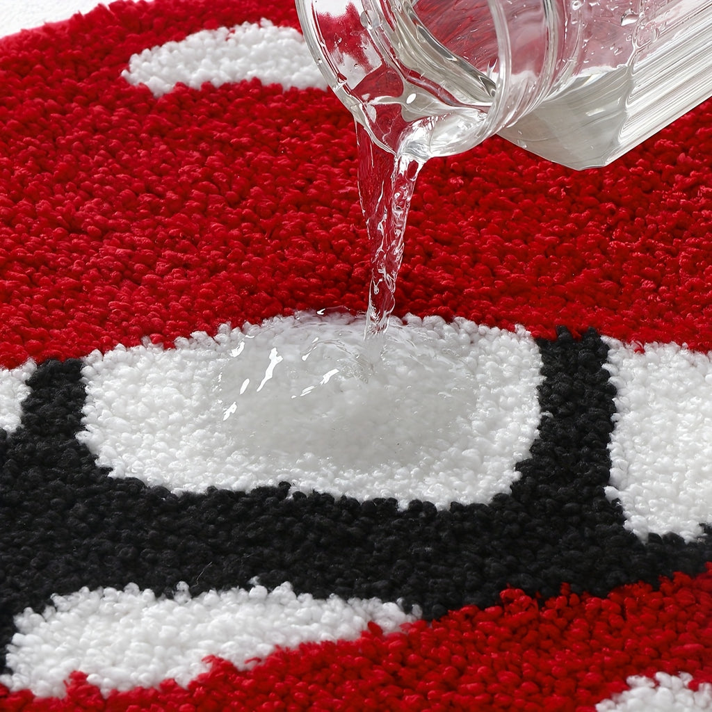 Tapis de salle de bain forme lèvres, tufté moelleux