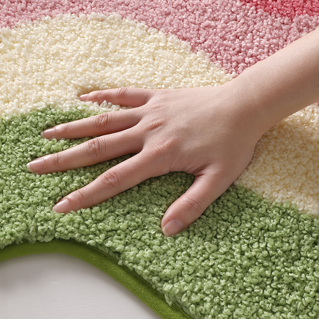 Tapis de salle de bain forme nuage, vagues