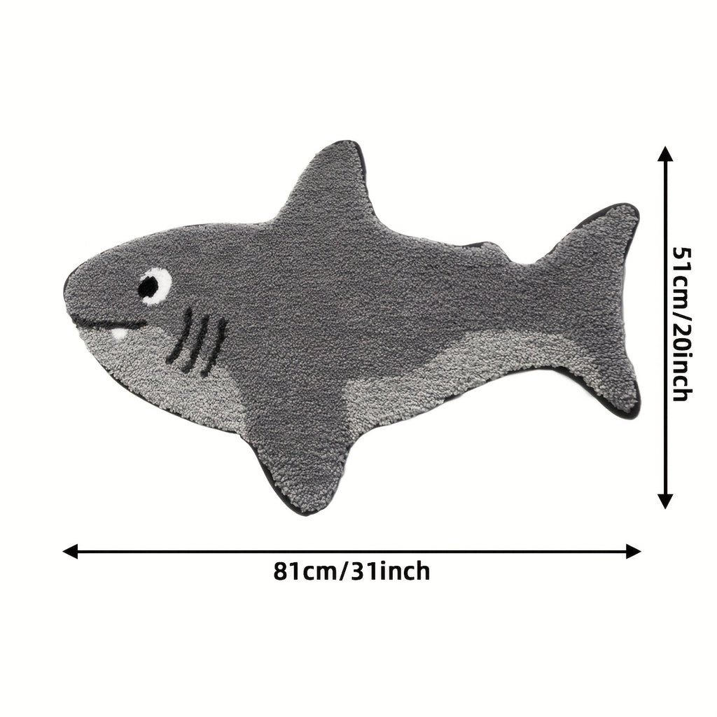 Tapis de salle de bain en forme de requin, très dense