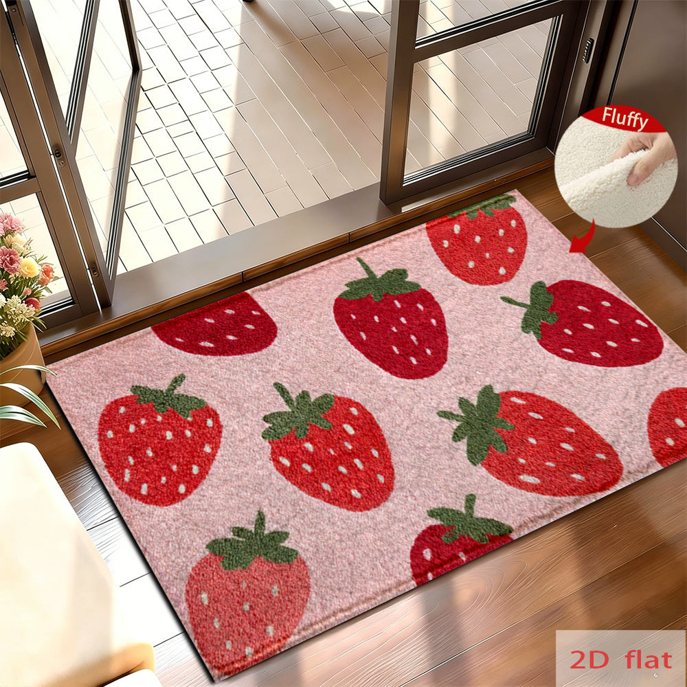 Tapis de salle de bain à motif fraises, 5 longueurs