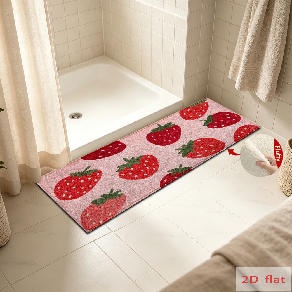 Tapis de salle de bain à motif fraises, 5 longueurs