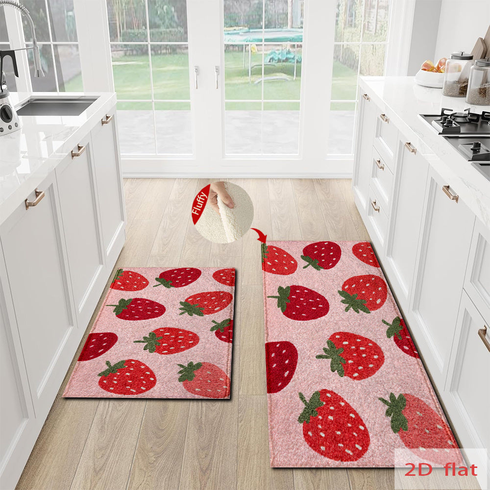 Tapis de salle de bain à motif fraises, 5 longueurs