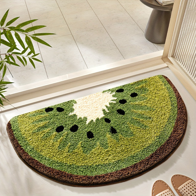21,7 × 39,4 po / 55 × 100 cm / Tapis en Forme de Fruit de Kiwi Demi