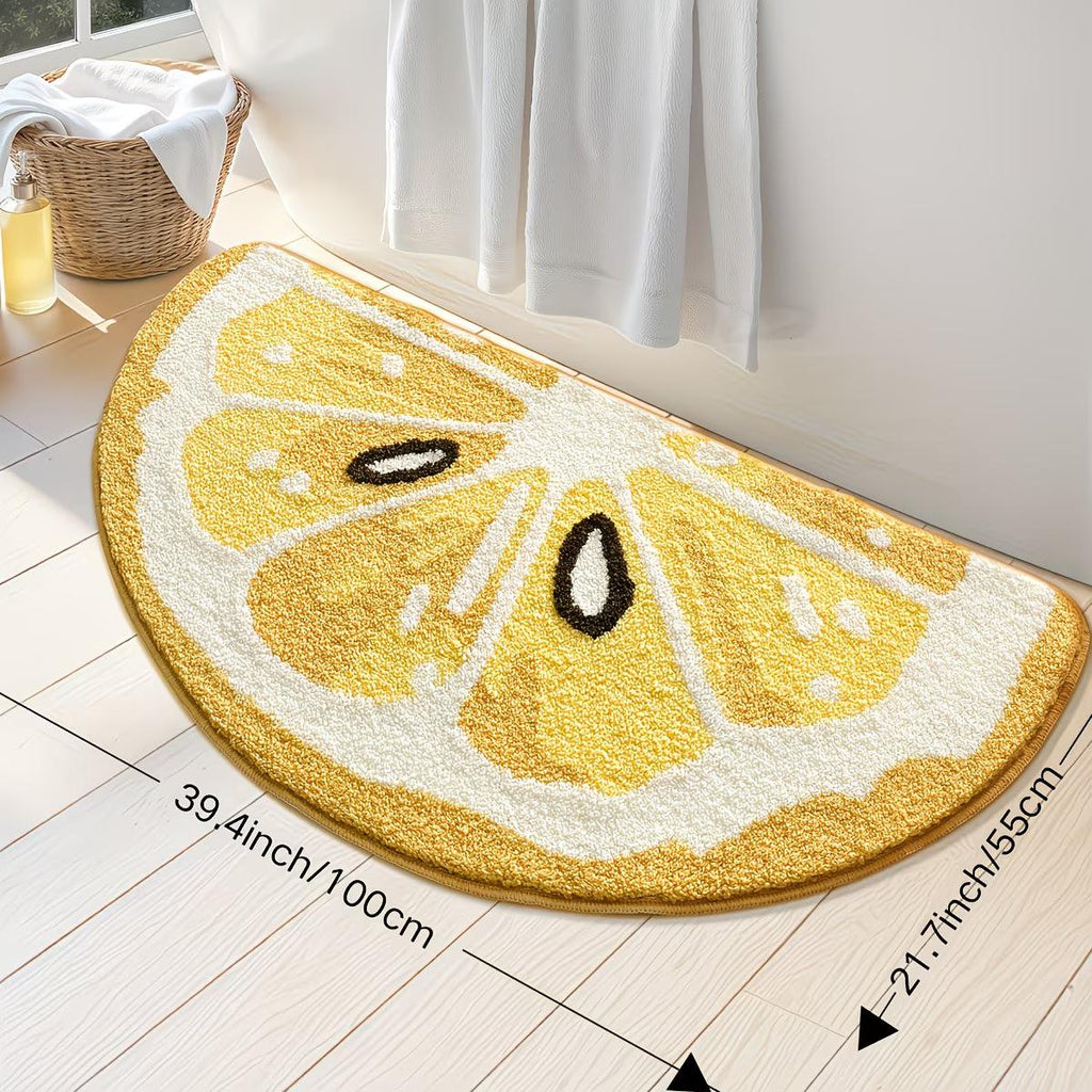 Tapis de salle de bain fruit géant demi-lune, large