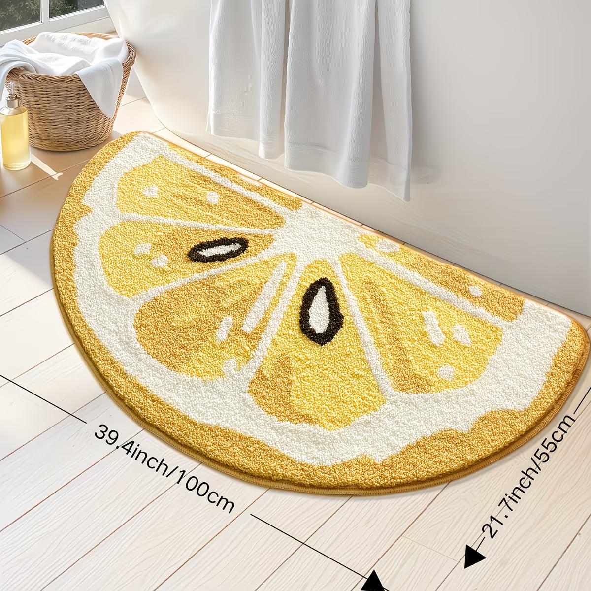 Tapis de salle de bain fruit géant demi-lune, large