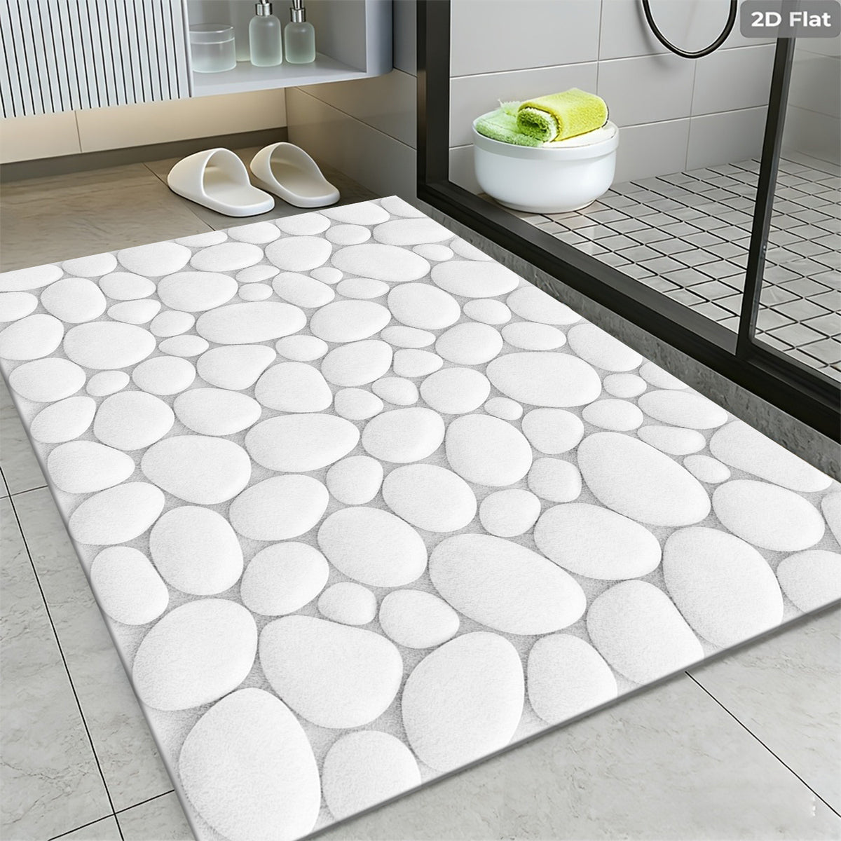 Tapis de salle de bain galets, format