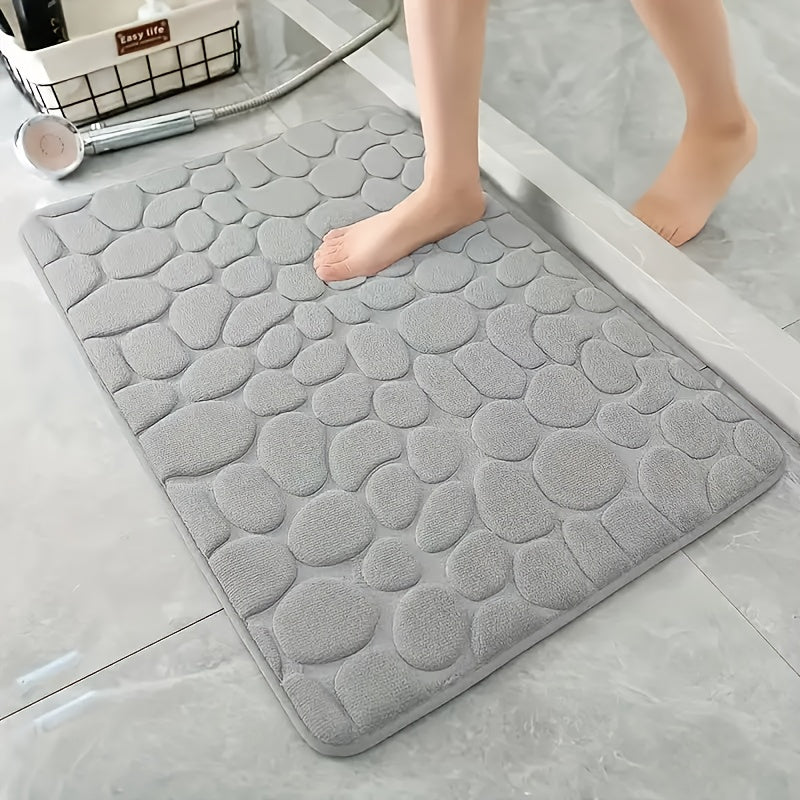 Tapis de salle de bain à galets gaufrés