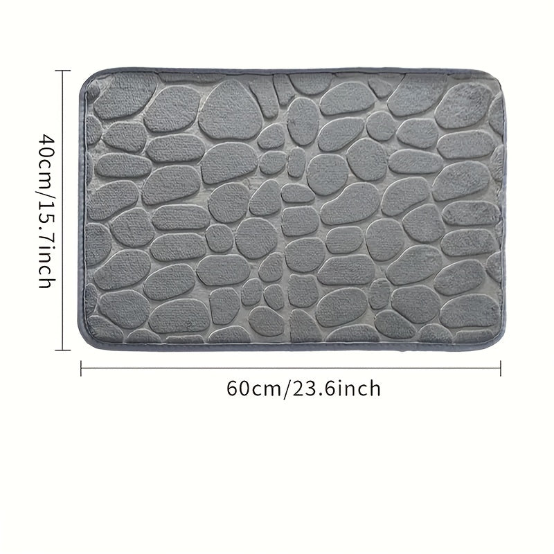 Tapis de salle de bain à galets gaufrés