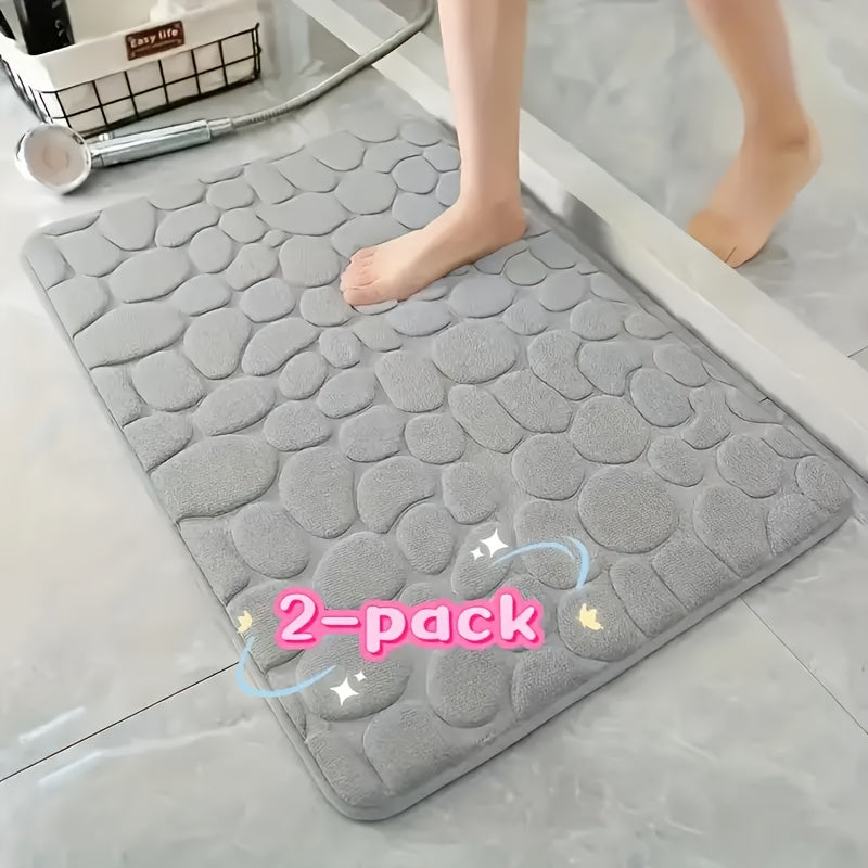 Tapis de salle de bain à galets gaufrés