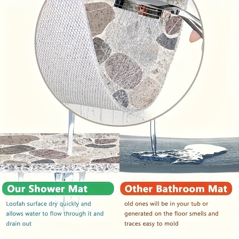 Tapis de salle de bain à galets de marbre