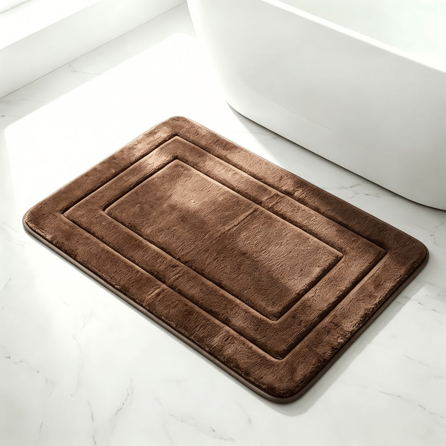 Tapis de salle de bain à galets en relief, lot de 2 pièces