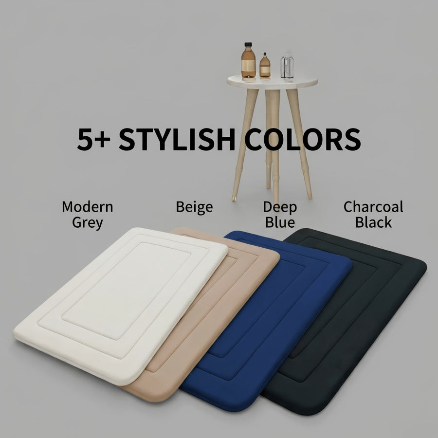 Tapis de salle de bain à galets en relief, lot de 2 pièces