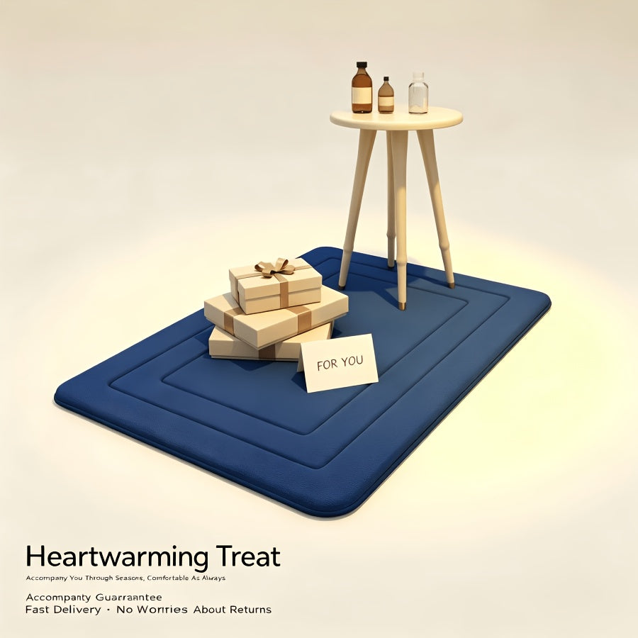Tapis de salle de bain à galets en relief, lot de 2 pièces