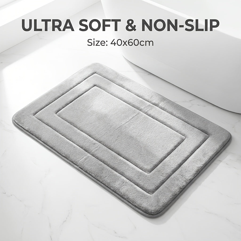 Tapis de salle de bain à galets en relief, lot de 2 pièces