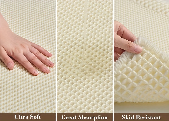 Tapis de salle de bain gaufré, très absorbant et antidérapant