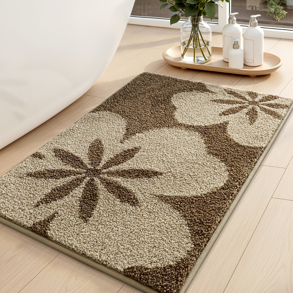 Tapis de salle de bain à grandes fleurs rétro