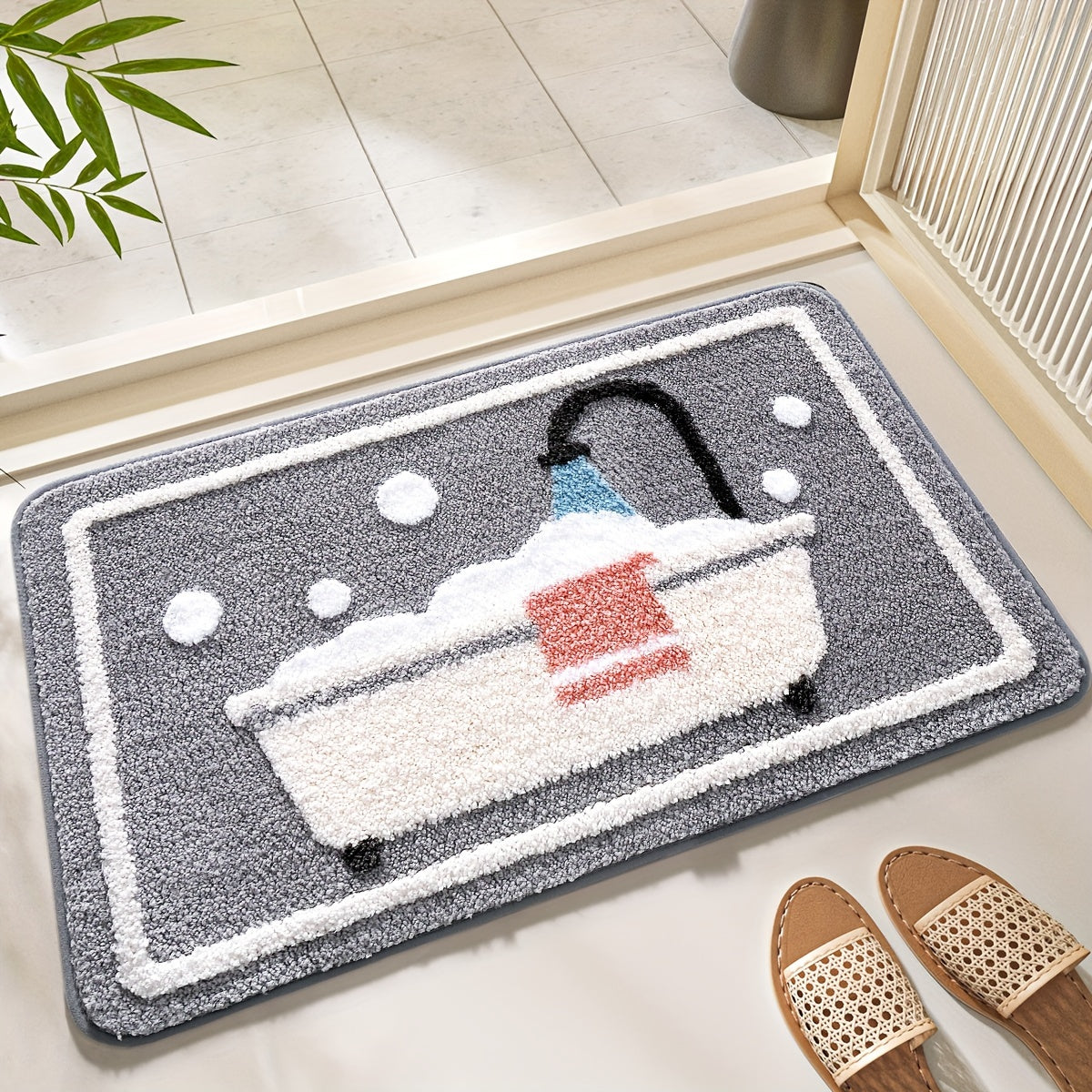 Tapis de salle de bain moelleux, d'épaisseur