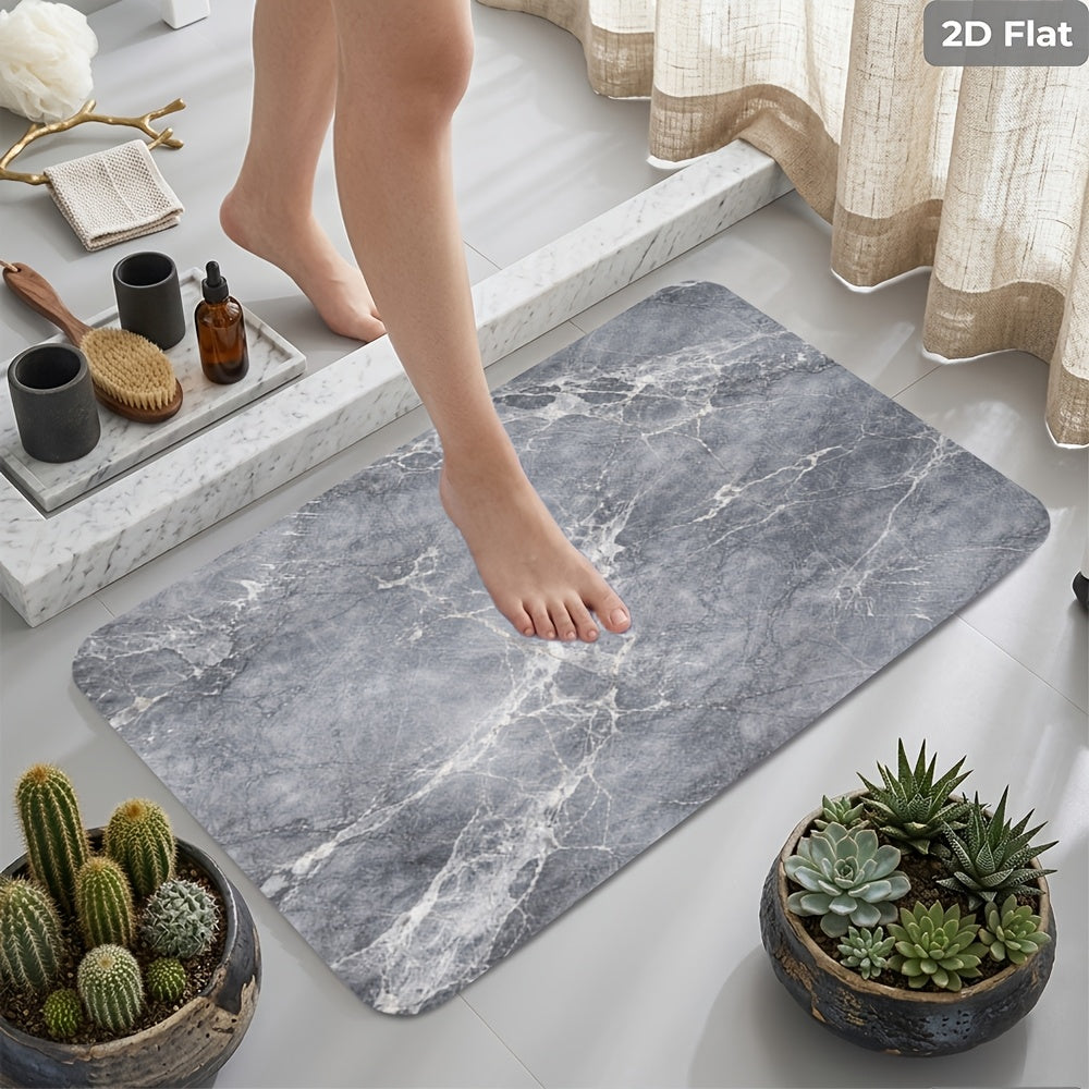Tapis de salle de bain à veinage de marbre naturel