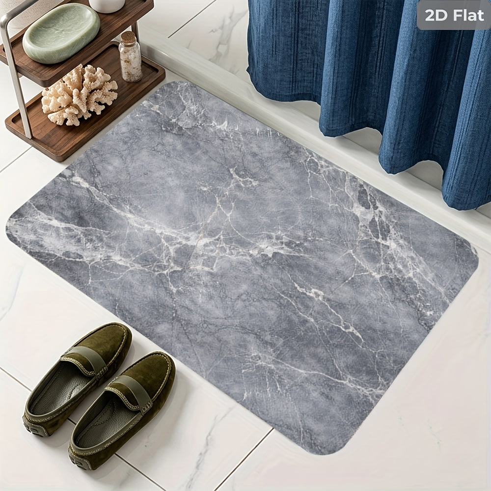 Tapis de salle de bain à veinage de marbre naturel