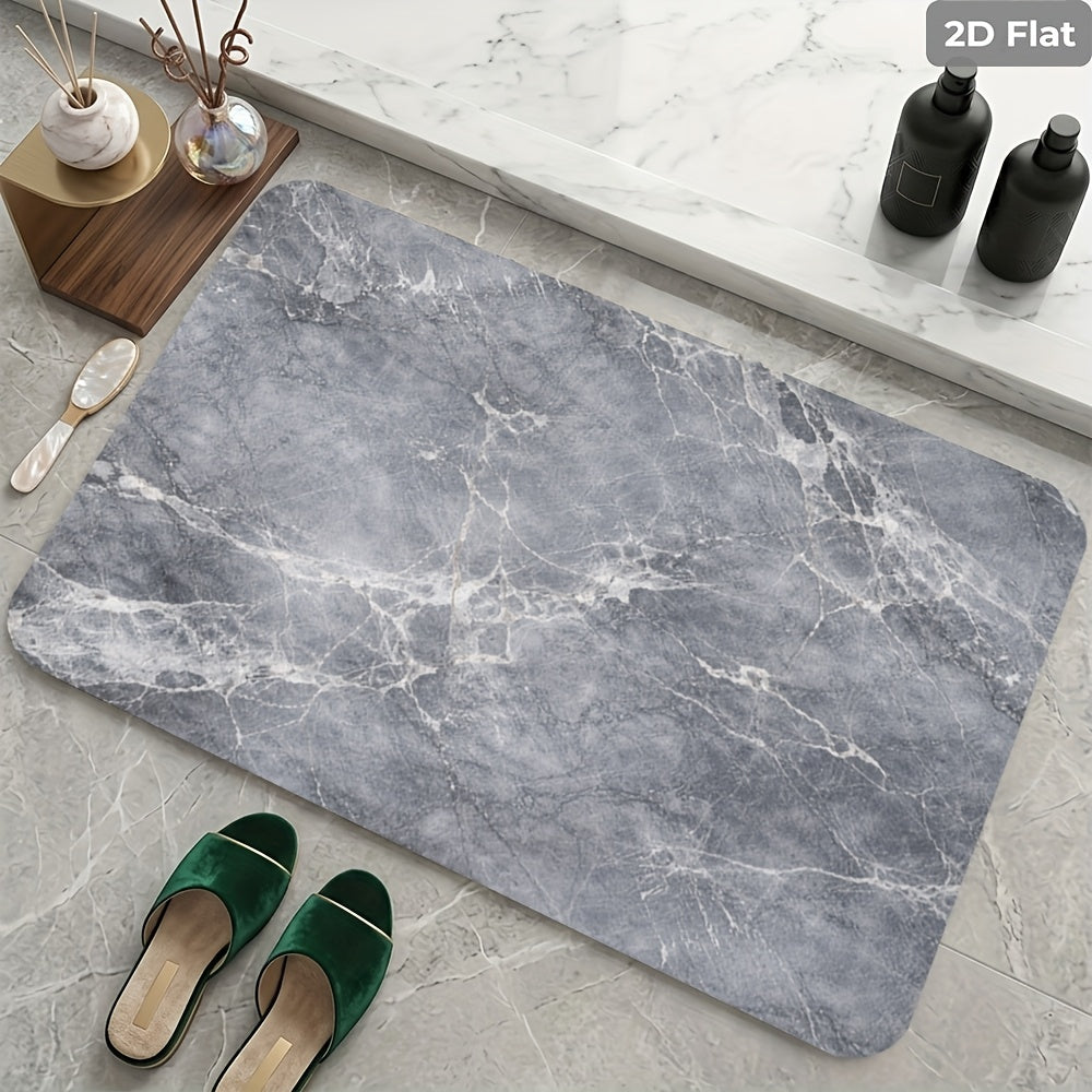 Tapis de salle de bain à veinage de marbre naturel