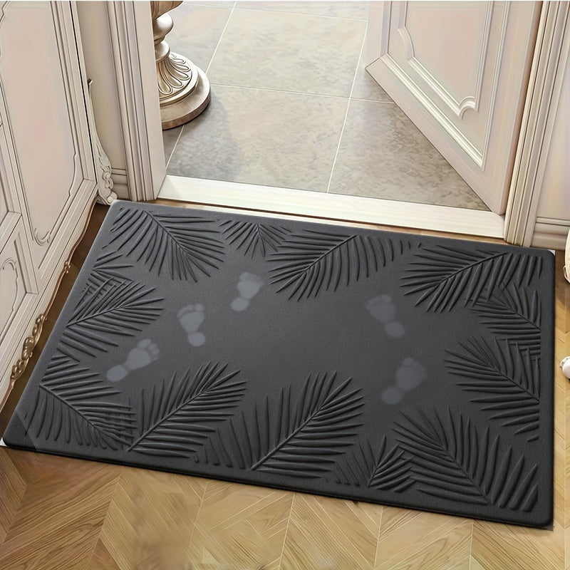 Tapis de salle de bain, feuilles de palmier en relief