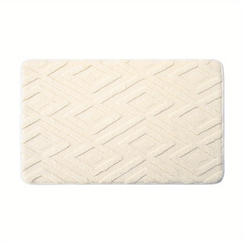 Tapis de salle de bain jacquard à losanges
