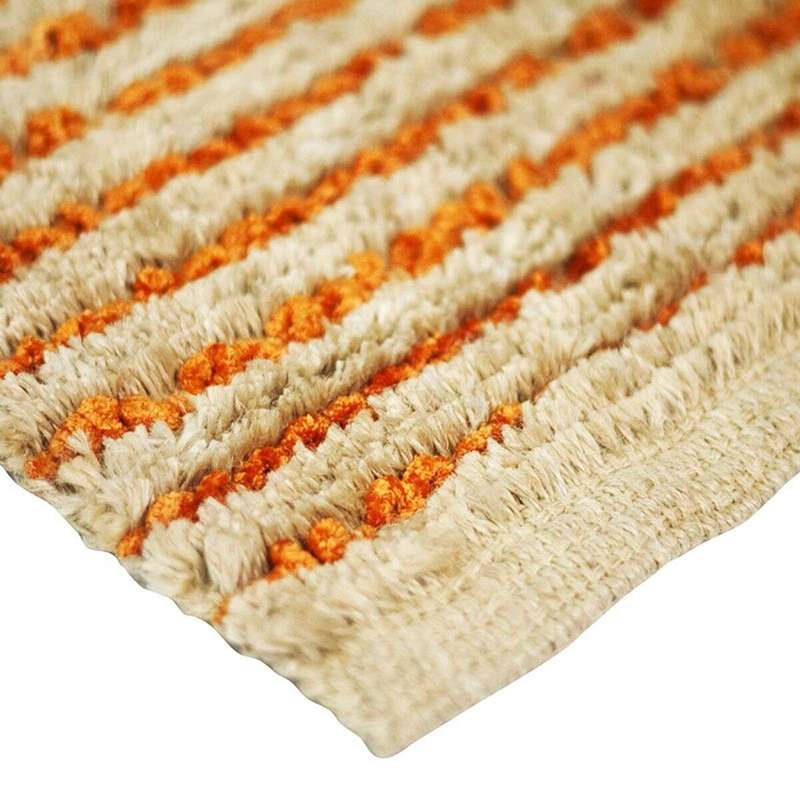 Tapis de salle de bain en jute rayé