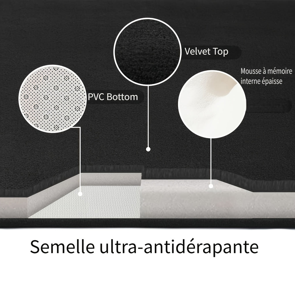 Tapis de salle de bain à relief de galets, 6 teintes